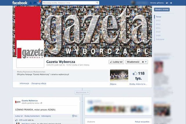 Ktoś włamał się na oficjalny fanpage "Gazety Wyborczej" na Facebooku