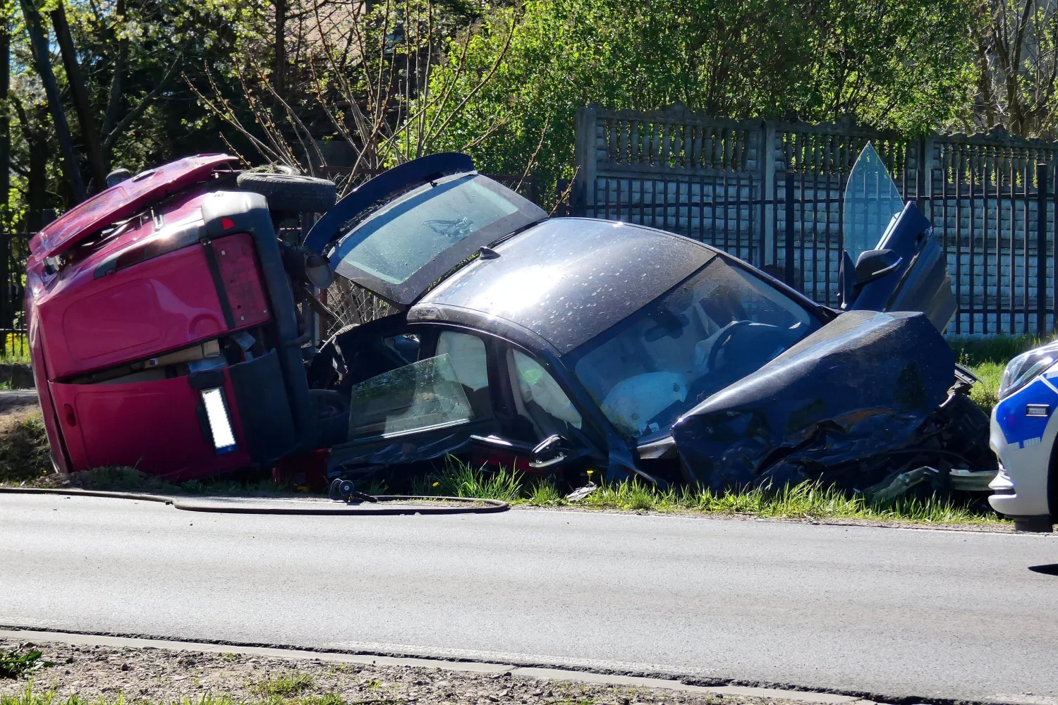 Wypadek drogowy koło Zgorzelca. Zdjęcie ilustracyjne. Wypadek drogowy koło Zgorzelca. Zdjęcie ilustracyjne.