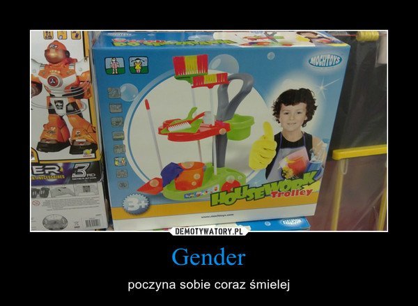 Mem świadczący o zrozumieniu podstaw gender przez internautów.