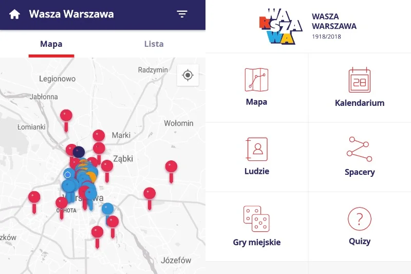 W apce znajdziemy  interaktywne mapy