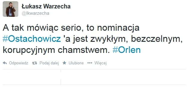 I Łukasz Warzecha także, choć teraz o Ewie Bugale ma inne zdanie.