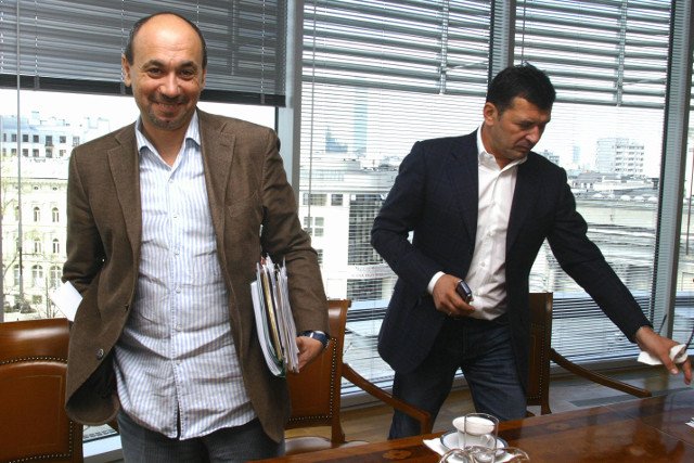 Grzegorz Jankilewicz i Sławomir Smołokowski,zdjęcie sprzed 10 lat zanim miliarderzy usunęli się w cień. Powrócili jako inwestorzy warszawskiego wieżowca Cosmopolitan.