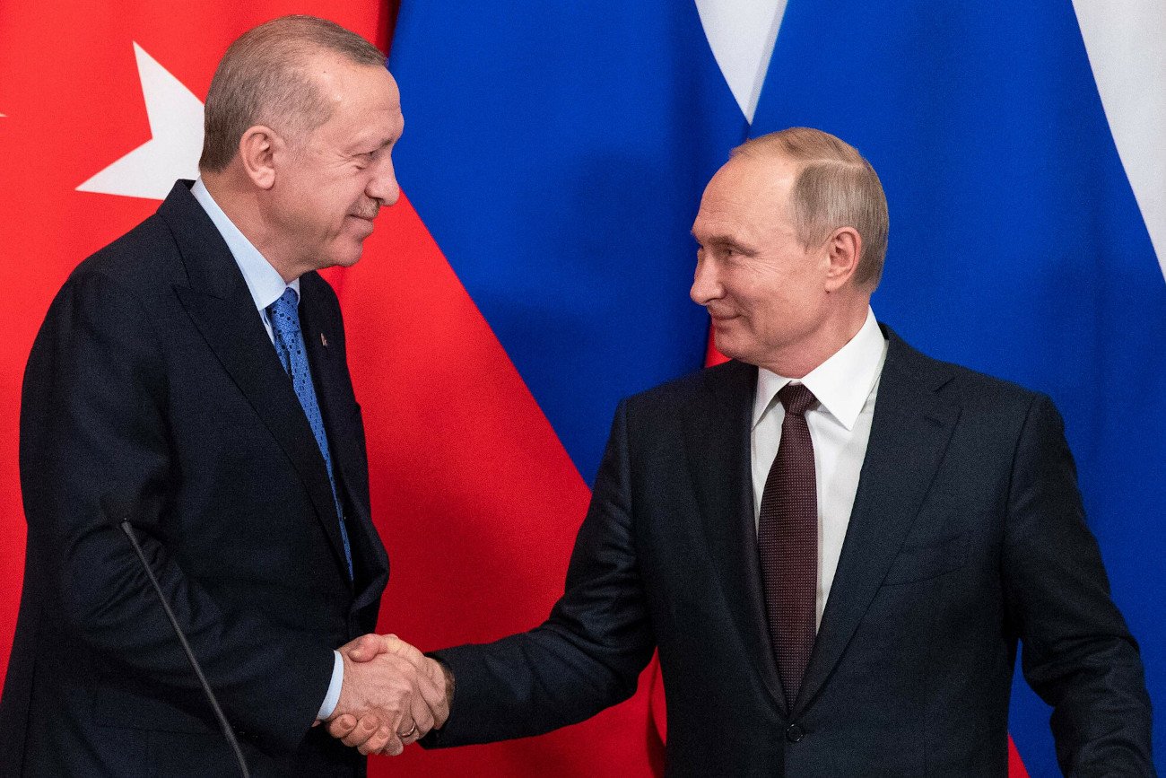 Prezydent Turcji zaapelował do Władimira Putina o zawieszenie broni. W co gra Recep Tayyip Erdogan? Na zdjęciu: podczas wizyty na Kremlu w 2020 roku.