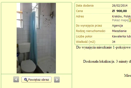 Mieszkanie w samym centrum Krakowa. Syf w łazience - gratis