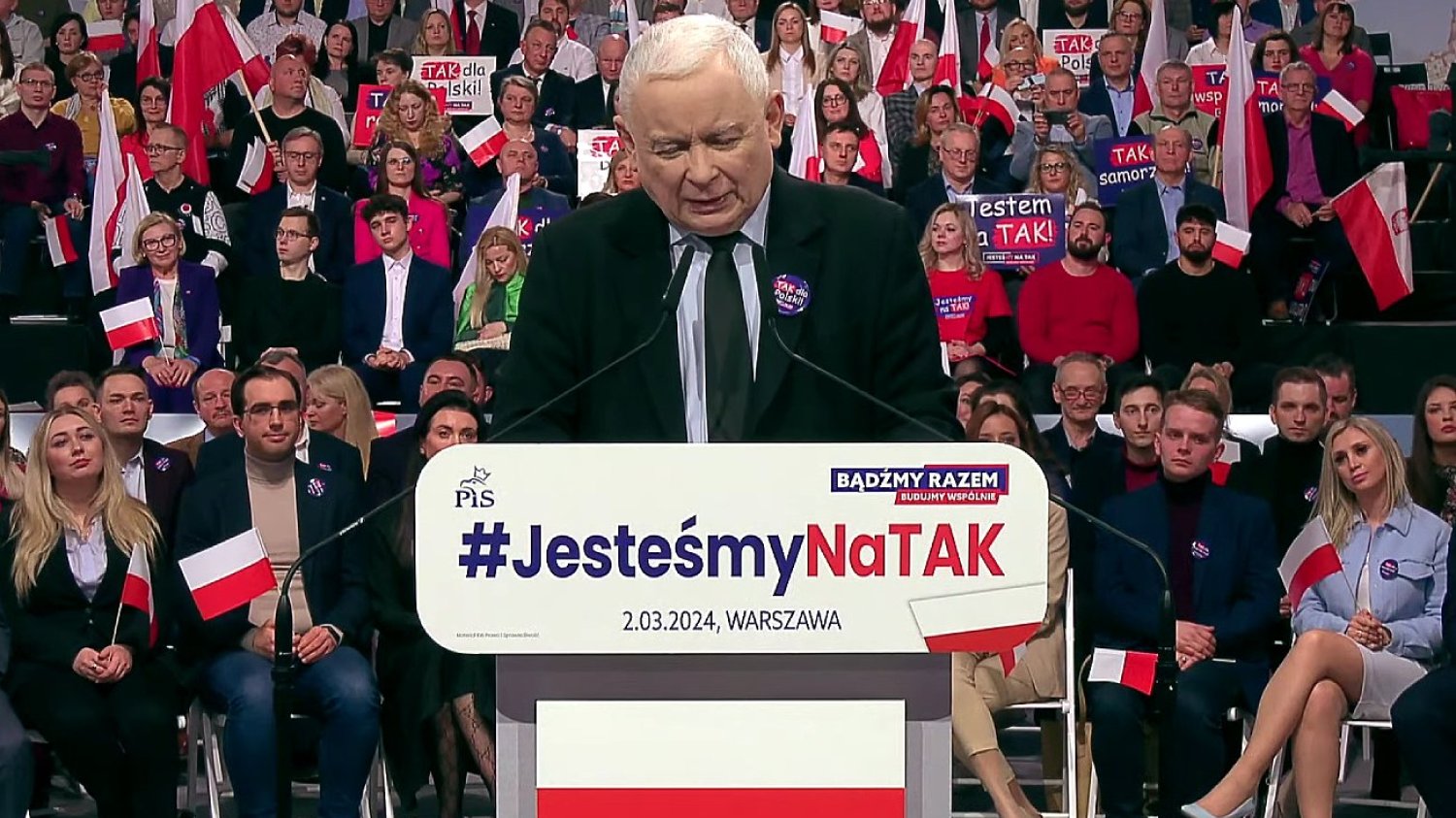 Prezes PiS Jarosław Kaczyński w Szeligach atakował obecną władzę.