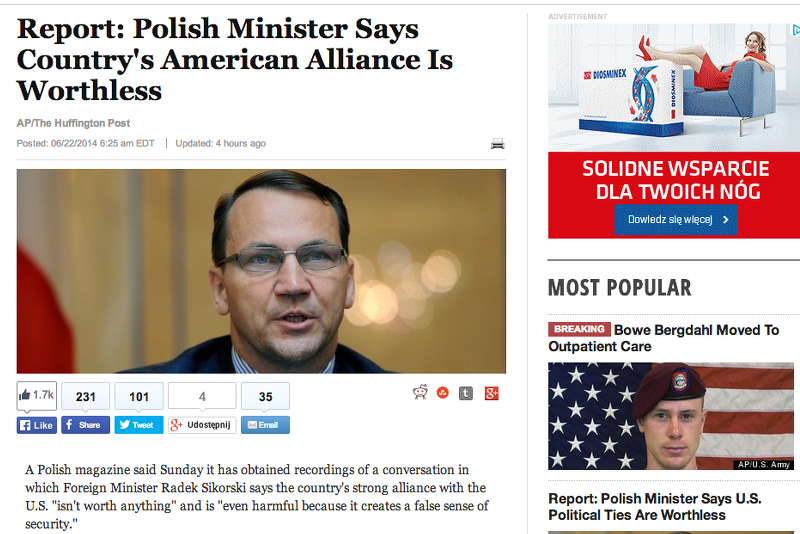 Zachodnie media o nagranych wypowiedziach Radosława Sikorskiego: wulgarny język, który może zaszkodzić całemu rządowi.