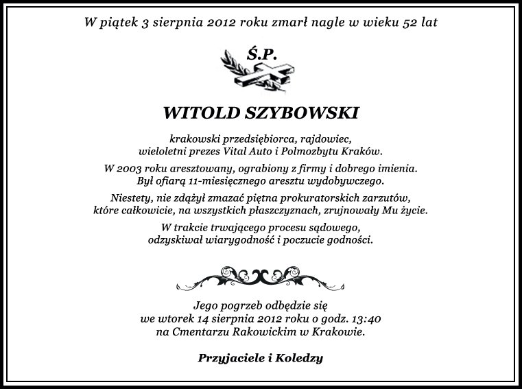 Pamiętajmy o Witku Szybowskim