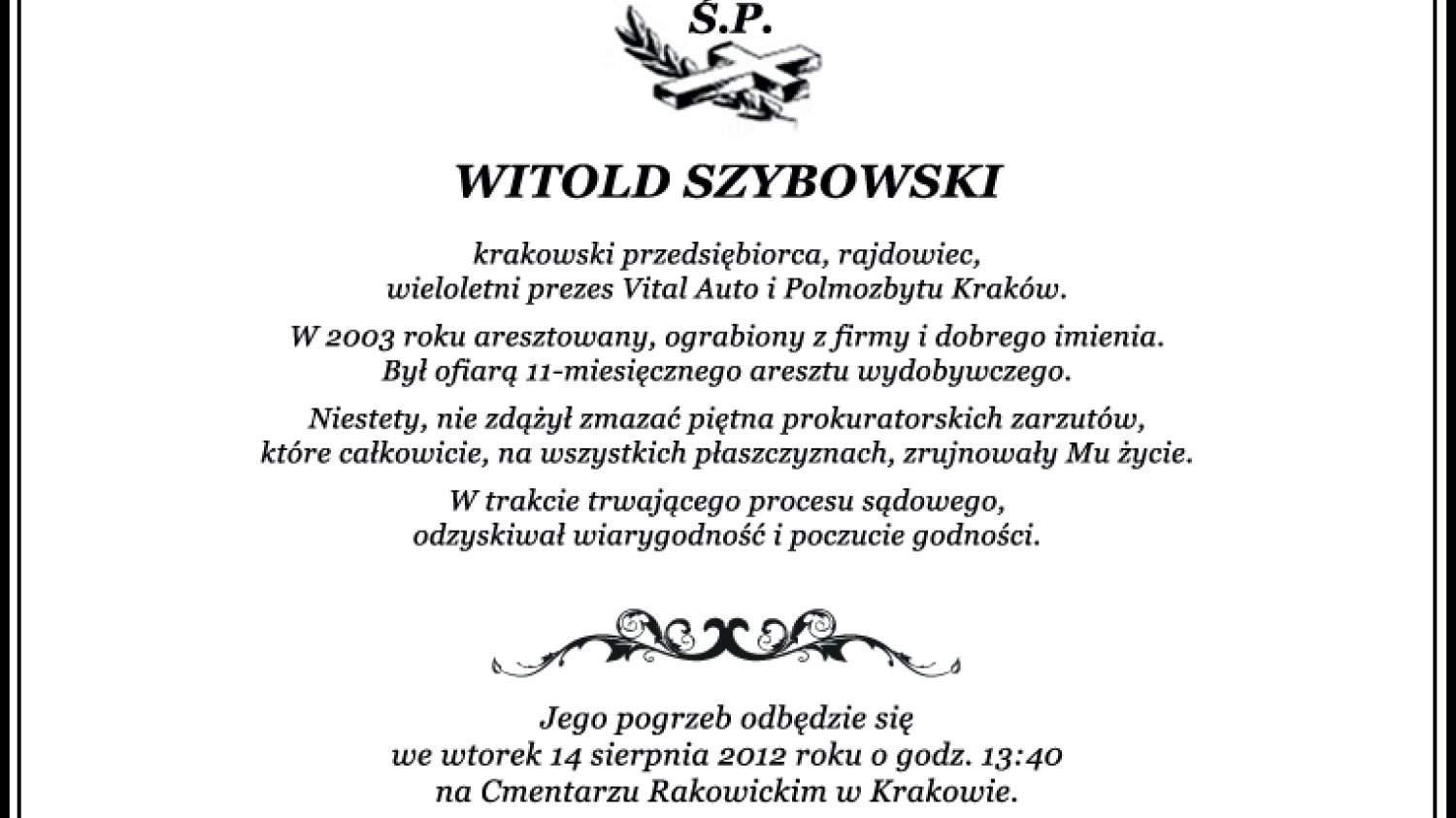 Pamiętajmy o Witku Szybowskim
