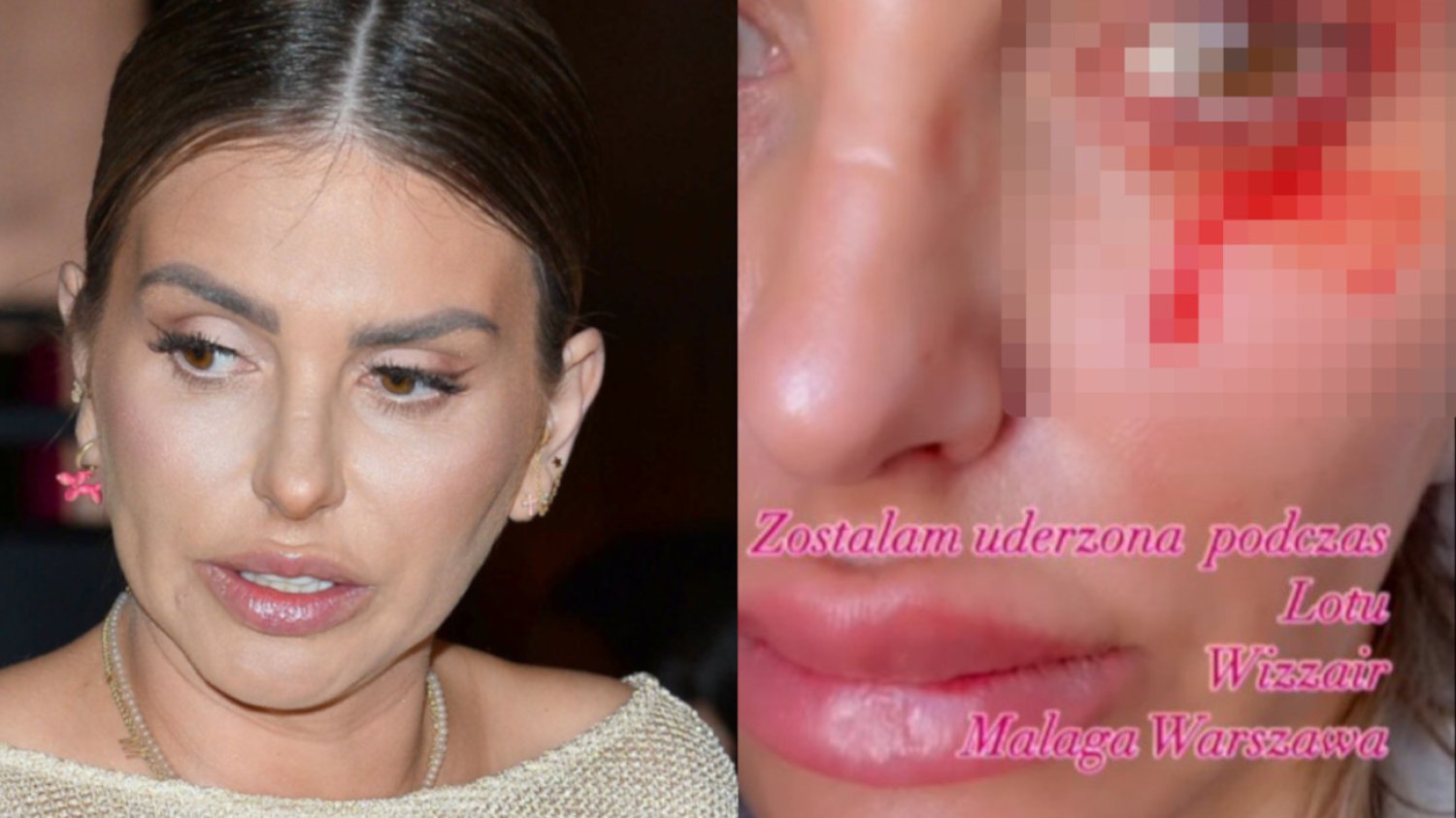 Monika Goździalska twierdzi, że została uderzona w samolocie