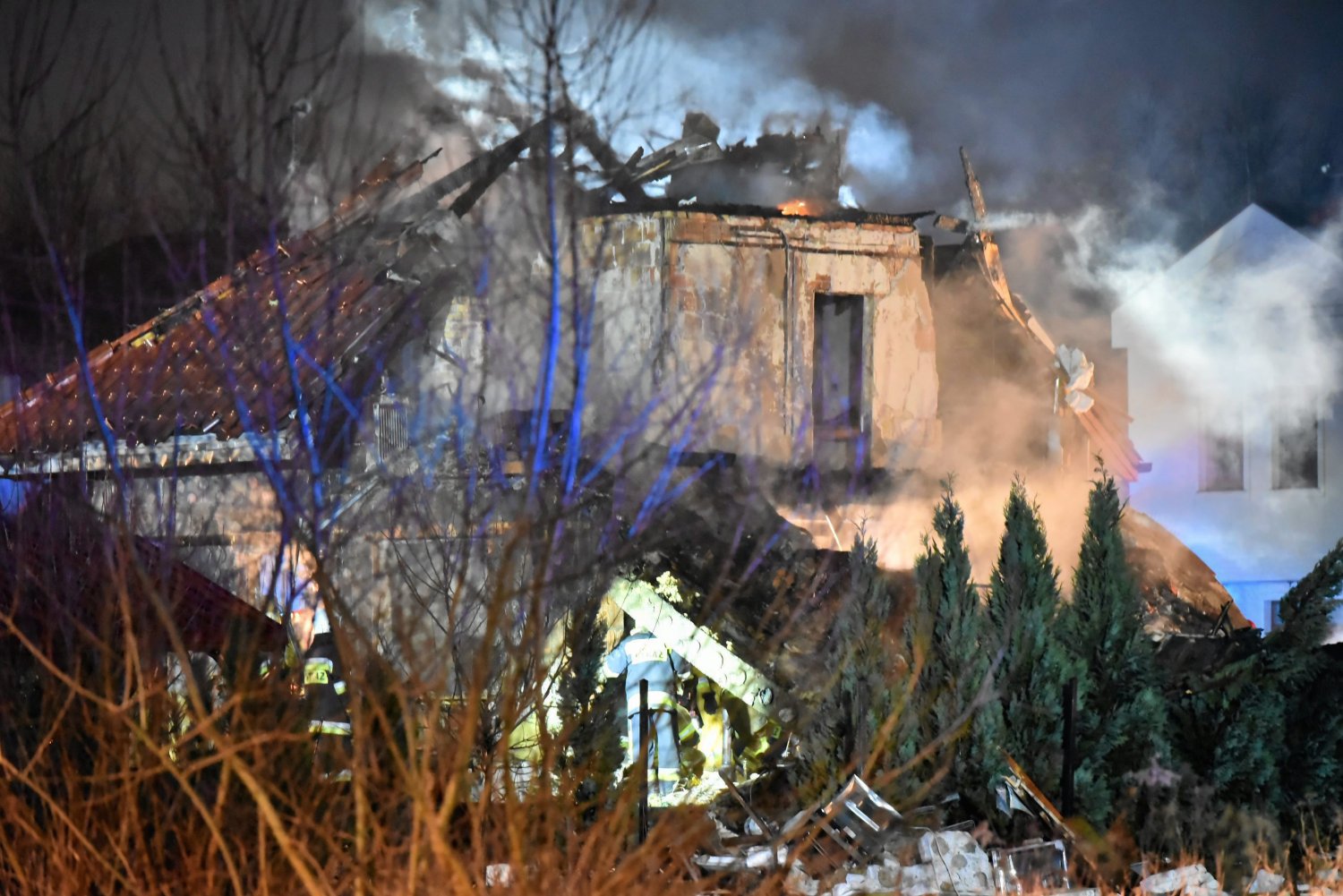 Pożar domu w Łomiankach