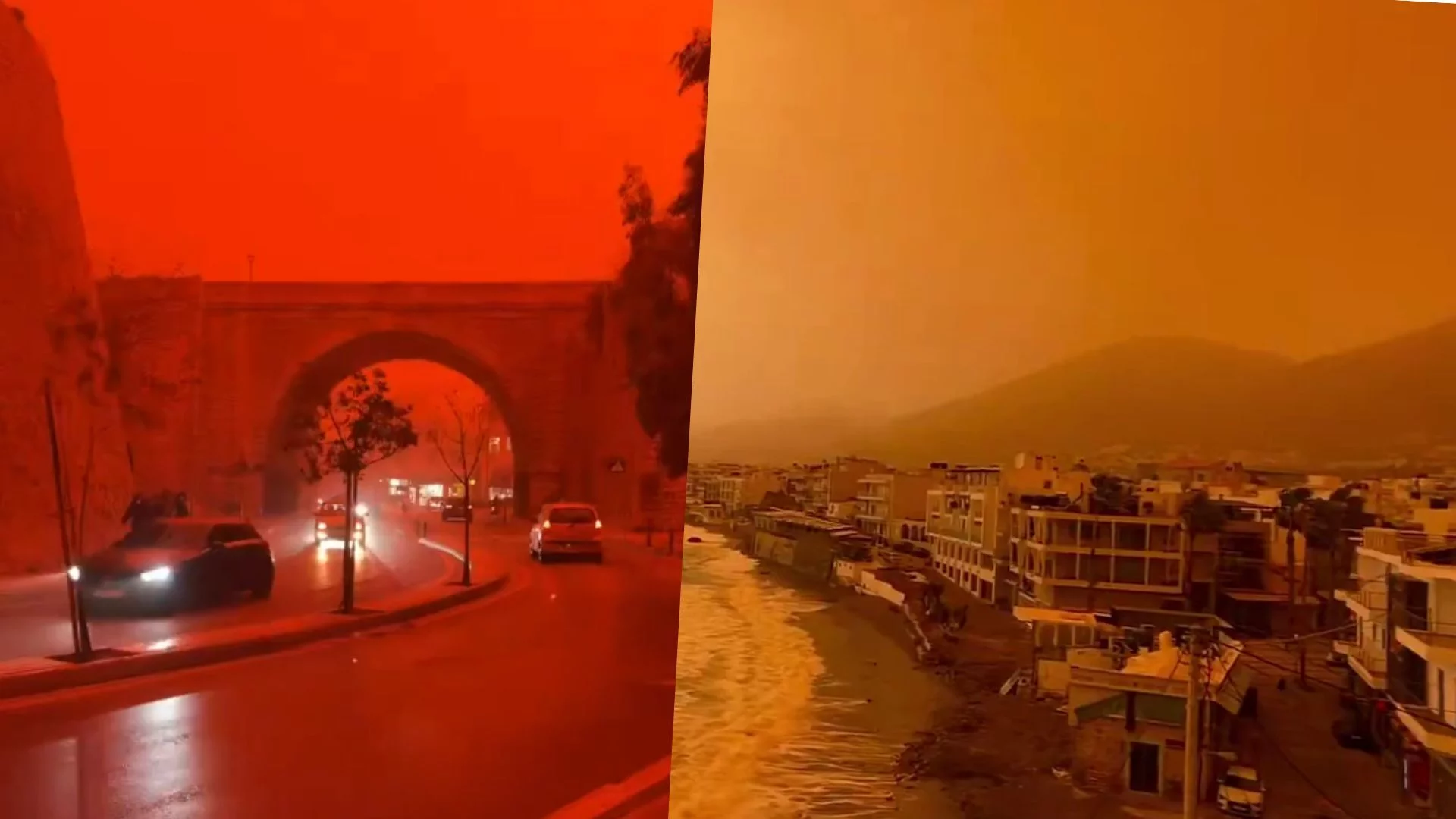 Pył saharyjski nad Grecją. Trudno uwierzyć, iż zdjęcia i nagrania są bez filtrów