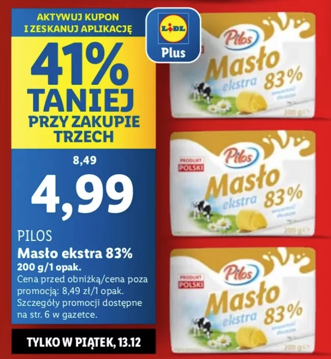 Nowa promocja na masło. W piątek 13 grudnia w Lidlu