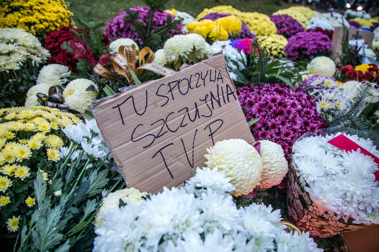 Protest przeciwko pisowskiej propagandzie w TVP. Zdjęcie ilustracyjne.