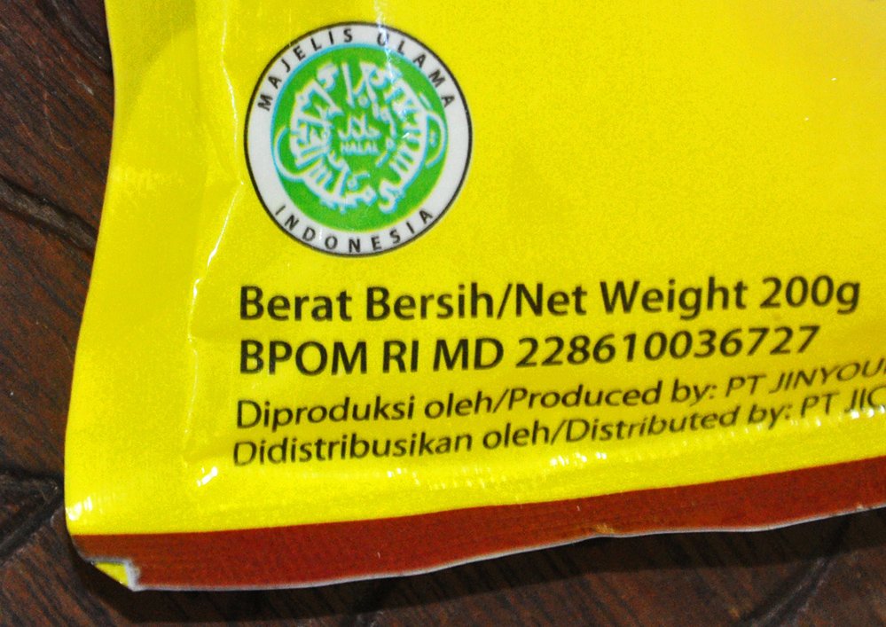 Opakowanie produktu spożywczego w Indonezji