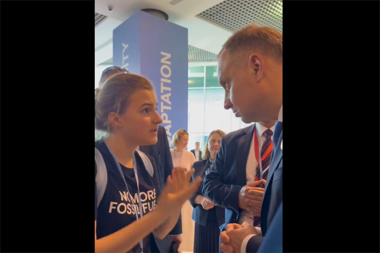 Andrzej Duda do aktywistek Andrzej Duda do aktywistki w Egipcie: A ja bym chciał śnieg w górach