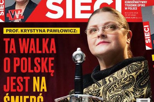 Krystyna Pawłowicz na okładce "Sieci".