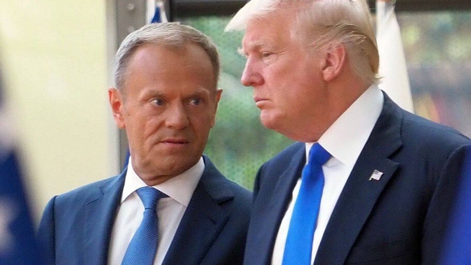 – Znamy się bardzo dobrze, bo współpracowaliśmy jeszcze za czasów jego poprzedniej kadencji – mówi Donald Tusk. Nz. Tusk i Trump w 2019 roku