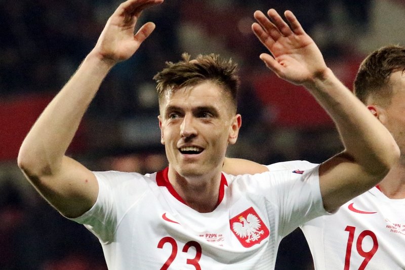 Krzysztof Piątek zanosił się śmiechem po meczu z Włochami.