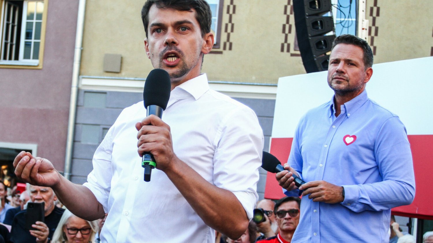 Michał Kołodziejczak i Rafał Trzaskowski