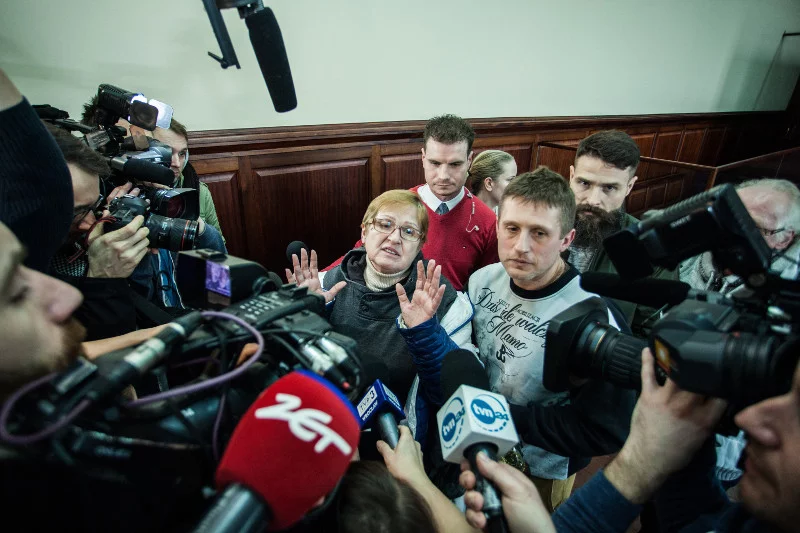 Rodzina Tomasza Komendy czekała na wyrok sądu we Wrocławiu.