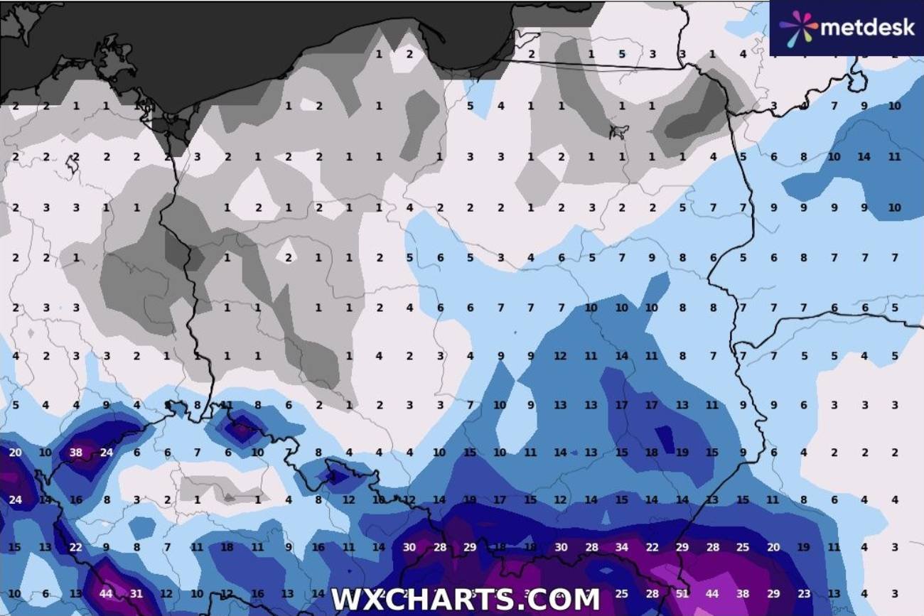 Mapa pogodowa na grudzień