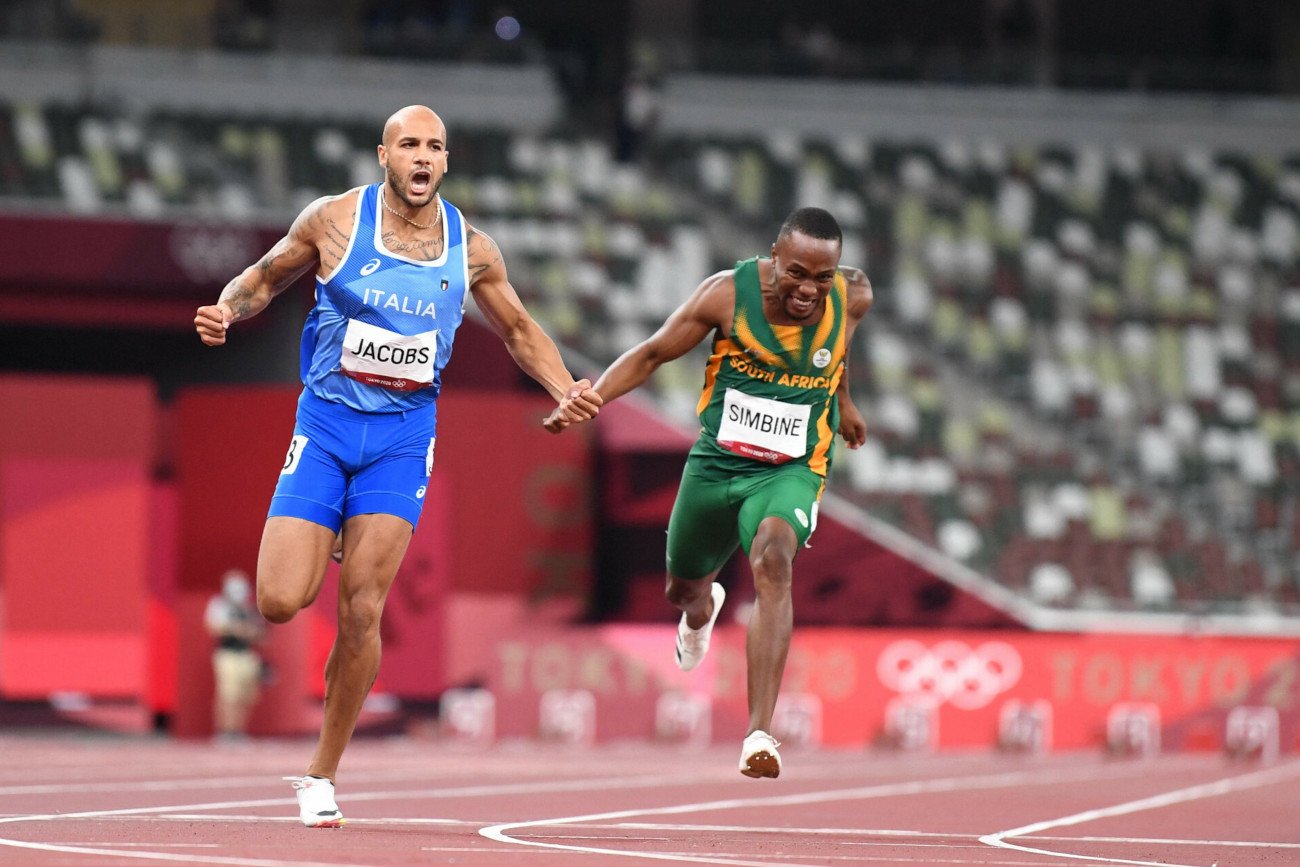 Włoch Lamont Marcell Jacobs wygrał niedzielny bieg na 100 m mężczyzn z czasem 9.80