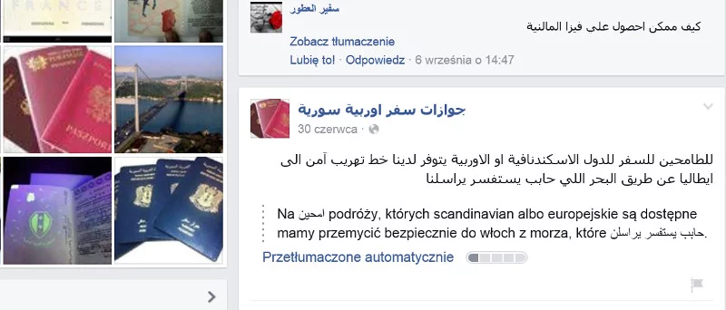 Jeden z arabskich profili, tłumaczenie polskie