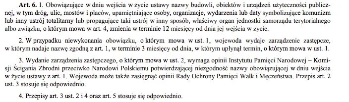 Artykuł 6. ustawy o zakazie propagowania komunizmu.