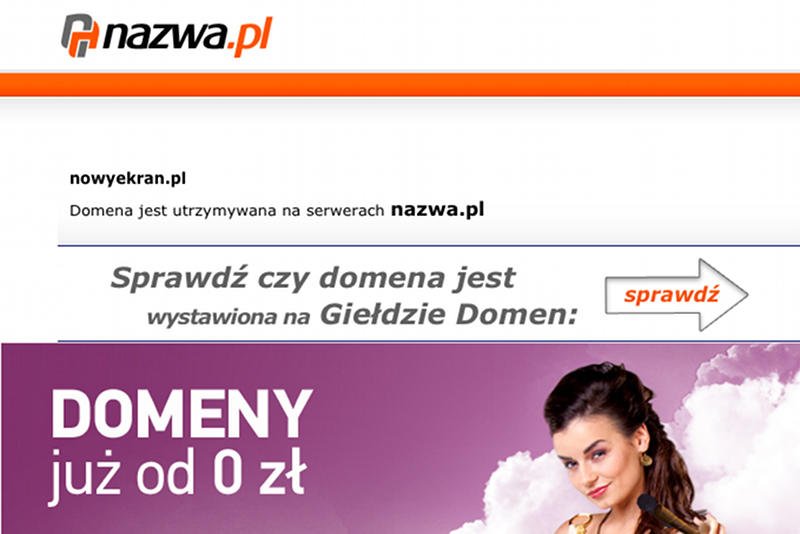 Strona internetowa nowyekran.pl zniknęła z sieci