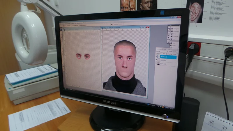 Do wykonania portretu pamięciowego używa się specjalnego programu. Umożliwia on dokładne odwzorowanie każdego kształtu twarzy oraz jej elementów.
