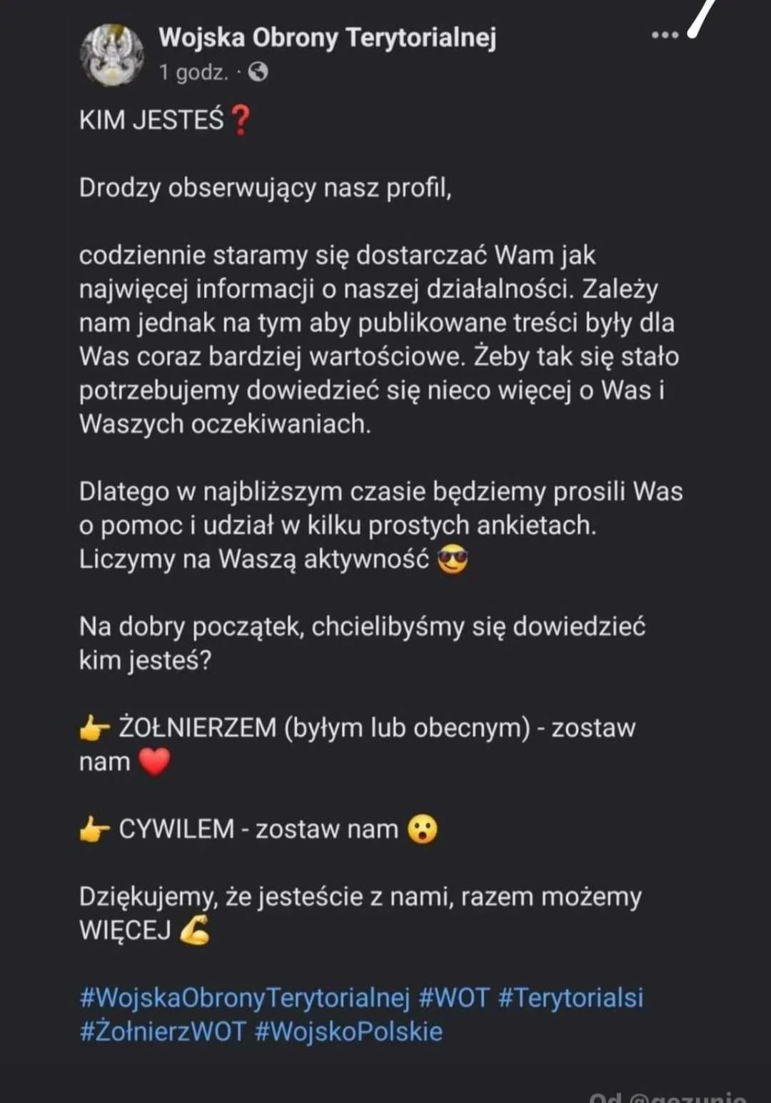 Post WOT na Facebooku