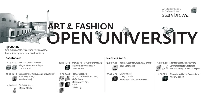 Program Open University w ramach 7. edycji Art & Fashion Festival by Grażyna Kulczyk
