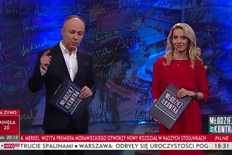 Sławomir Mokrzycki i Małgorzata Opczowska, prowadzący "Młodzież kontra"