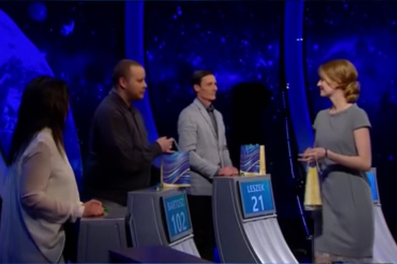 Pani Sylwia odrzuciła propozycję pana Bartosza, zwycięzcy w teleturnieju "Jeden z dziesięciu".