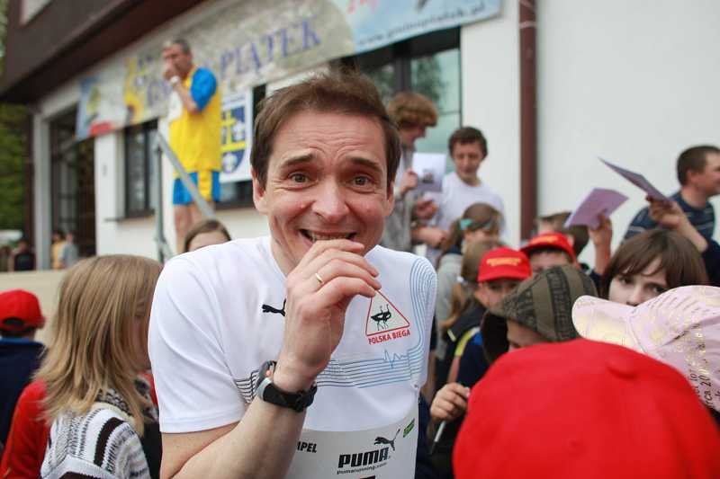 Przemysław Babiarz w swoim żywiole - jako biegacz.