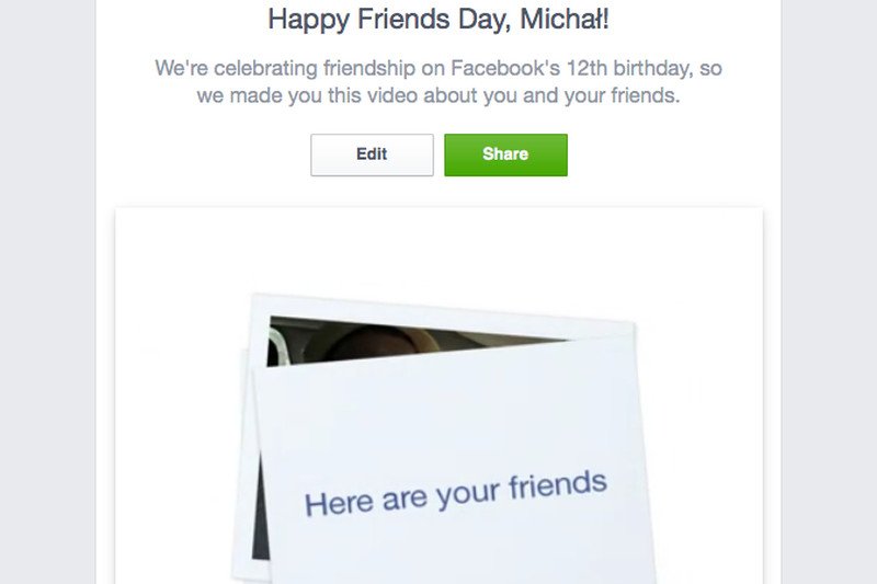 Facebook z okazji "Dnia Przyjaciela" wypuścił dodatkowy gadżet dla użytkowników