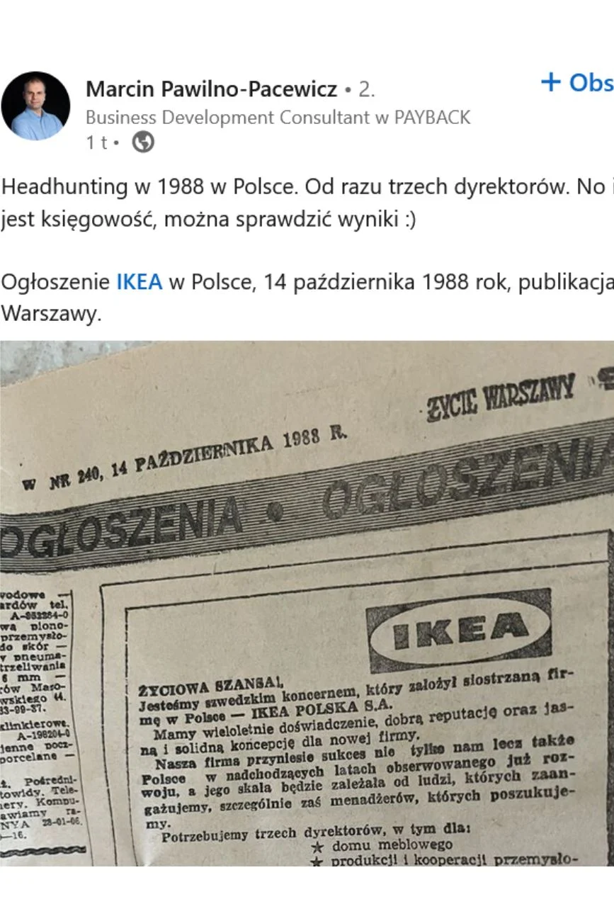 Ogłoszenie o pracę IKEA