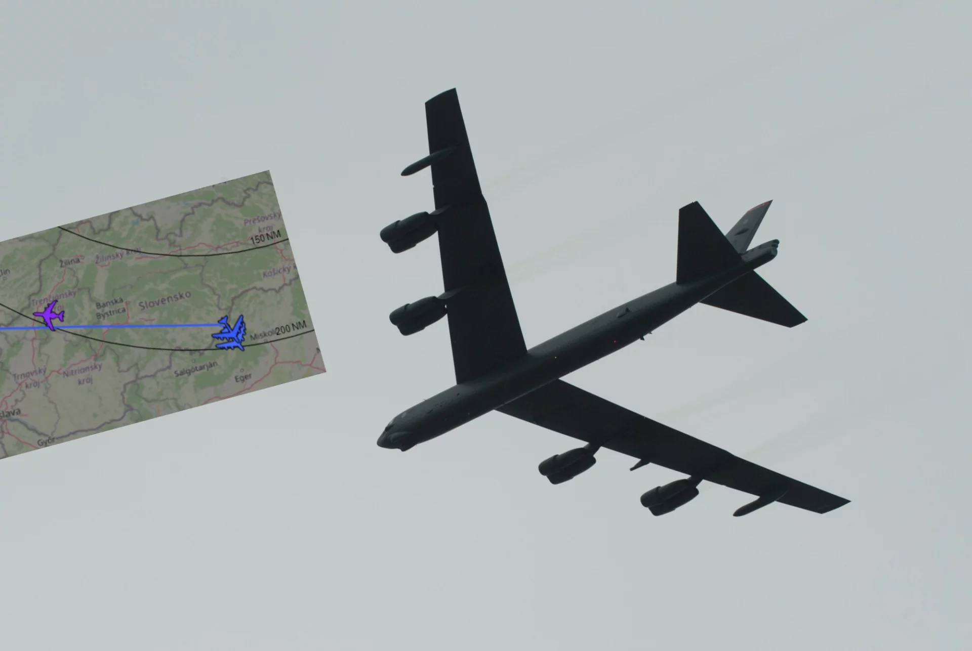 NATO wysłało dwa ciężkie bombowce B-52, które krążyły nad Europą.