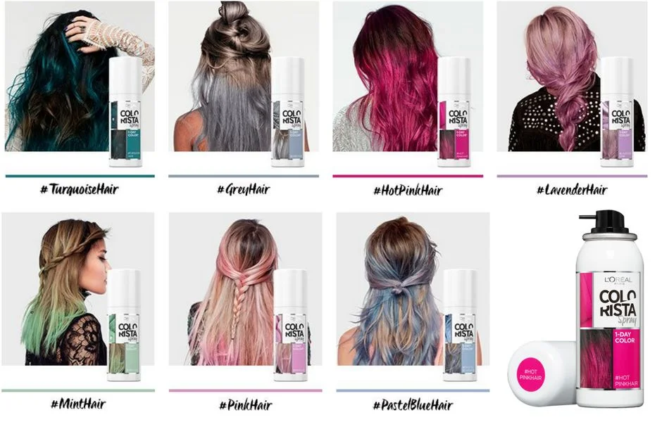 Spray L'Oreal Colorista dostępny jest w kilku kolorach. Ja wybrałam Hot Pink.