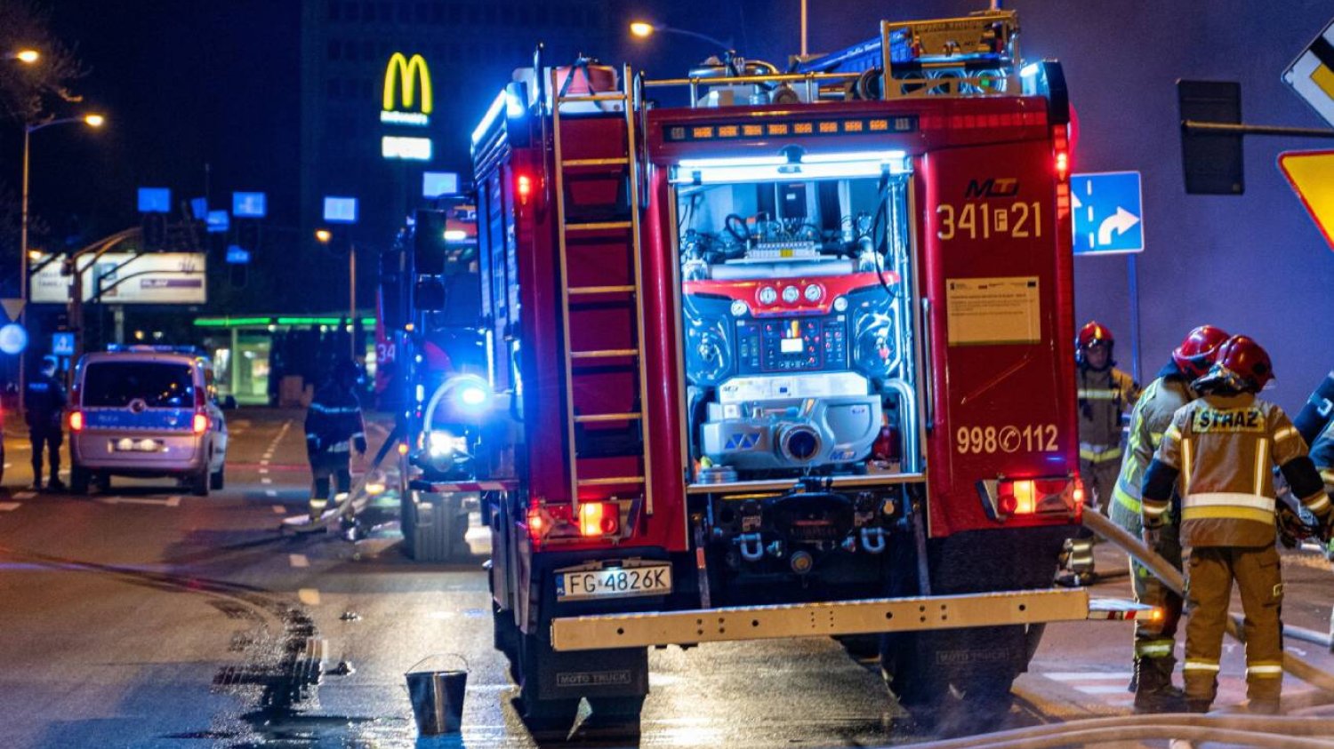 Strażacy podczas akcji ratowniczej