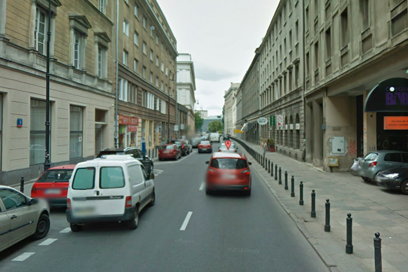 Ulica Mazowiecka w Warszawie, na której doszło do incydentu.