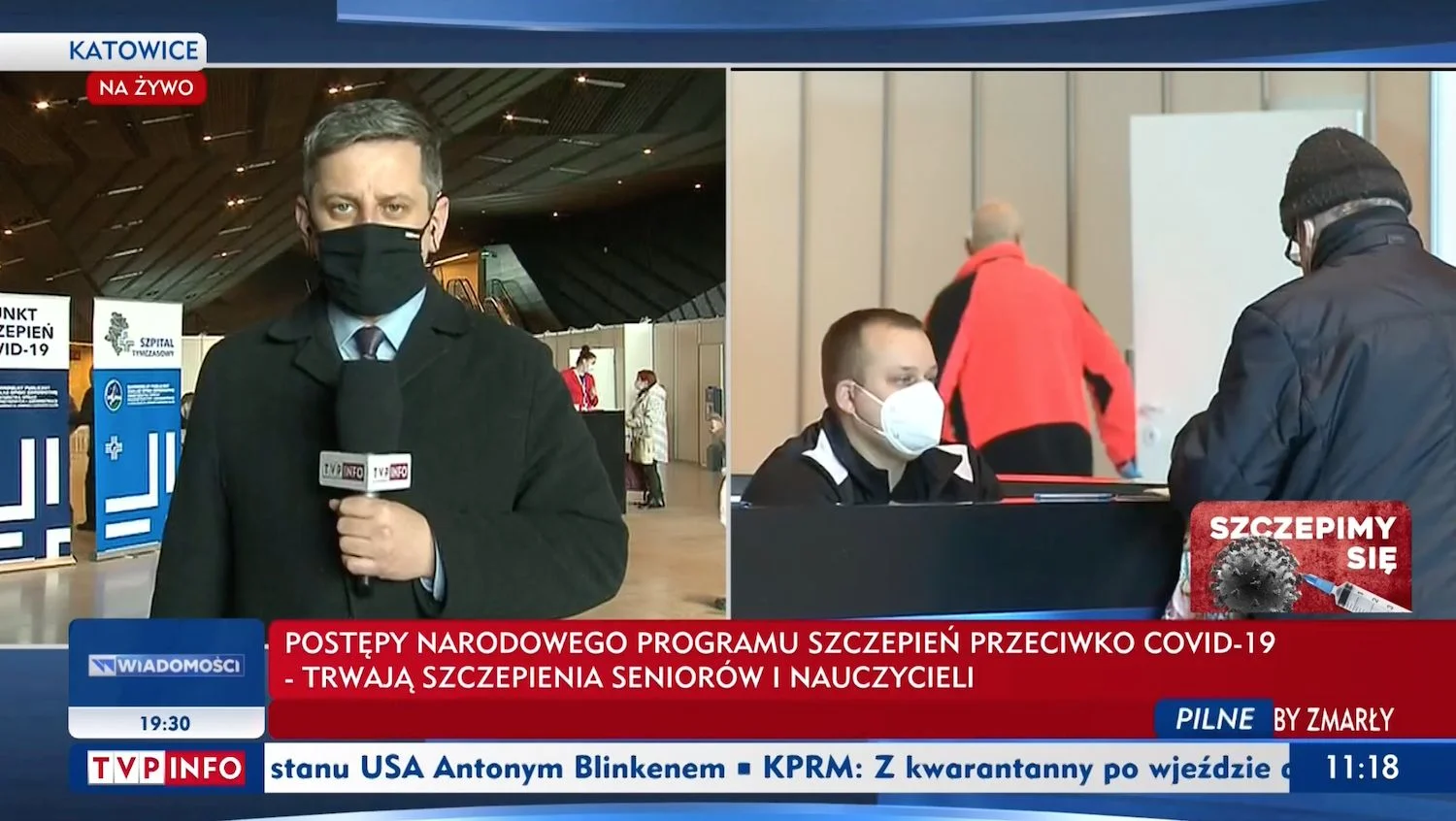 Na kanale TVP Info jest kilka statycznych elementów obrazu. Podobny schemat mają inne stacje informacyjne.
