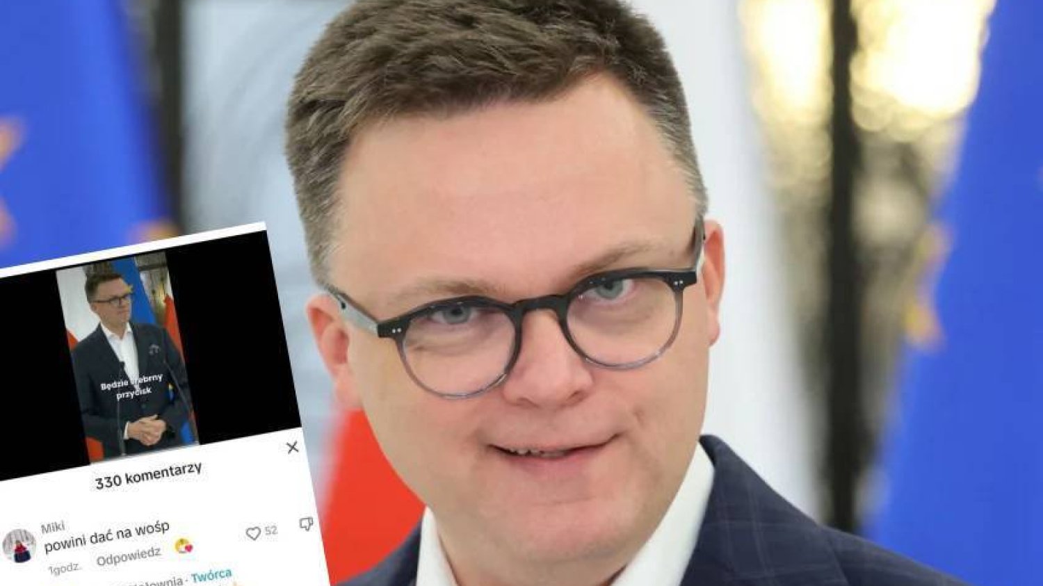 Szymon Hołownia przekaże Srebrny Przycisk YouTube'a na WOŚP?