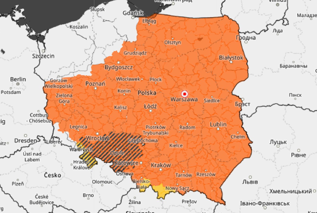 Prognoza pogody. Burze, ogromny grad, a nawet trąby powietrzne.