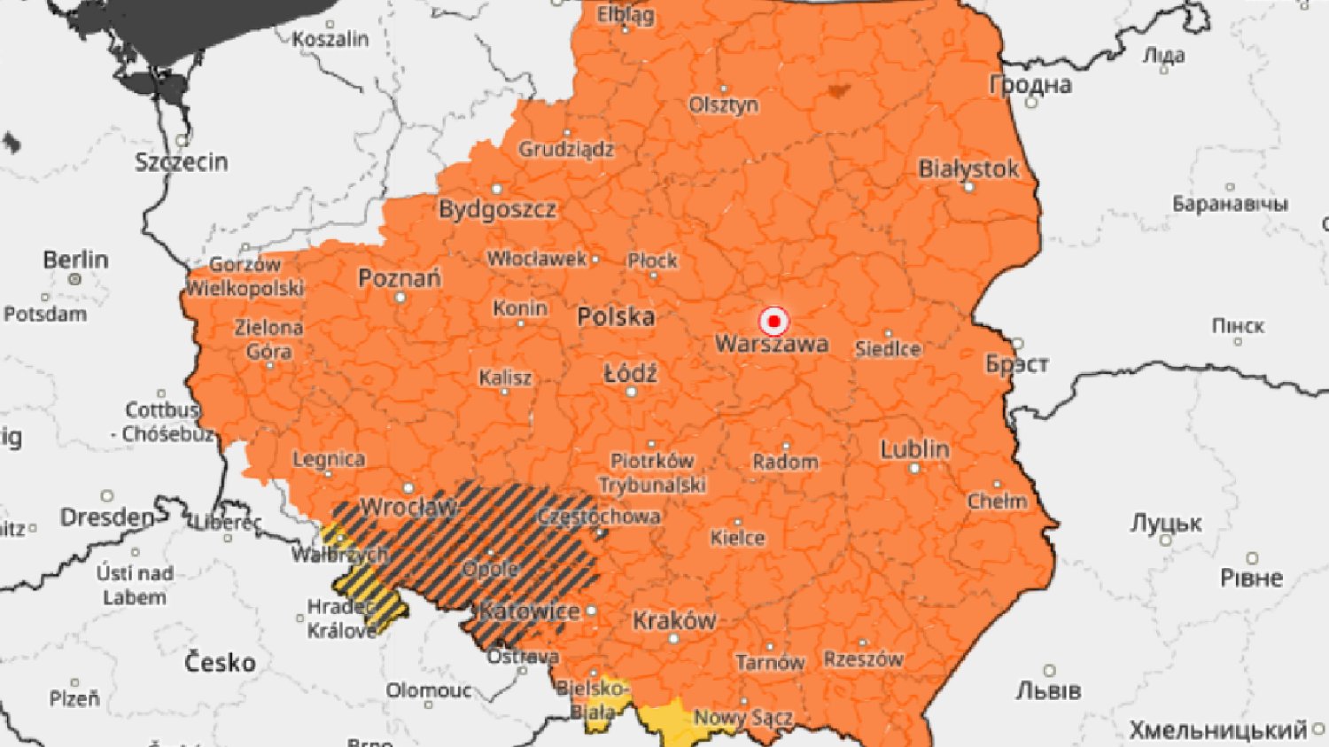 Prognoza pogody. Burze, ogromny grad, a nawet trąby powietrzne.