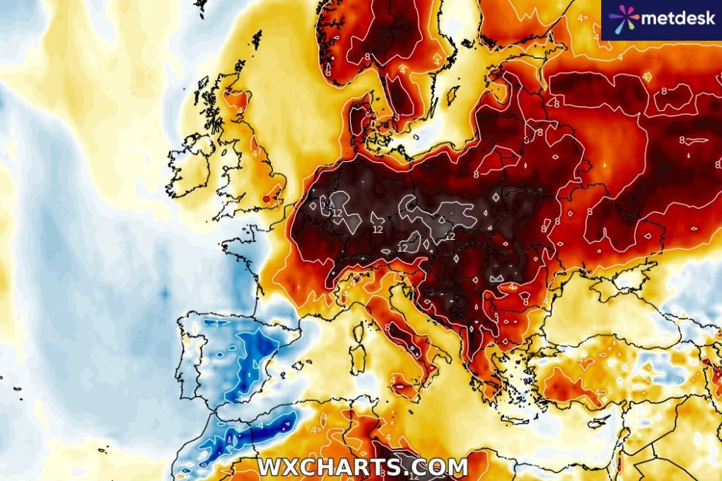 Oto anomalia temperatury na 16 kwietnia godz. 18. Przed nami eksplozja ciepła.