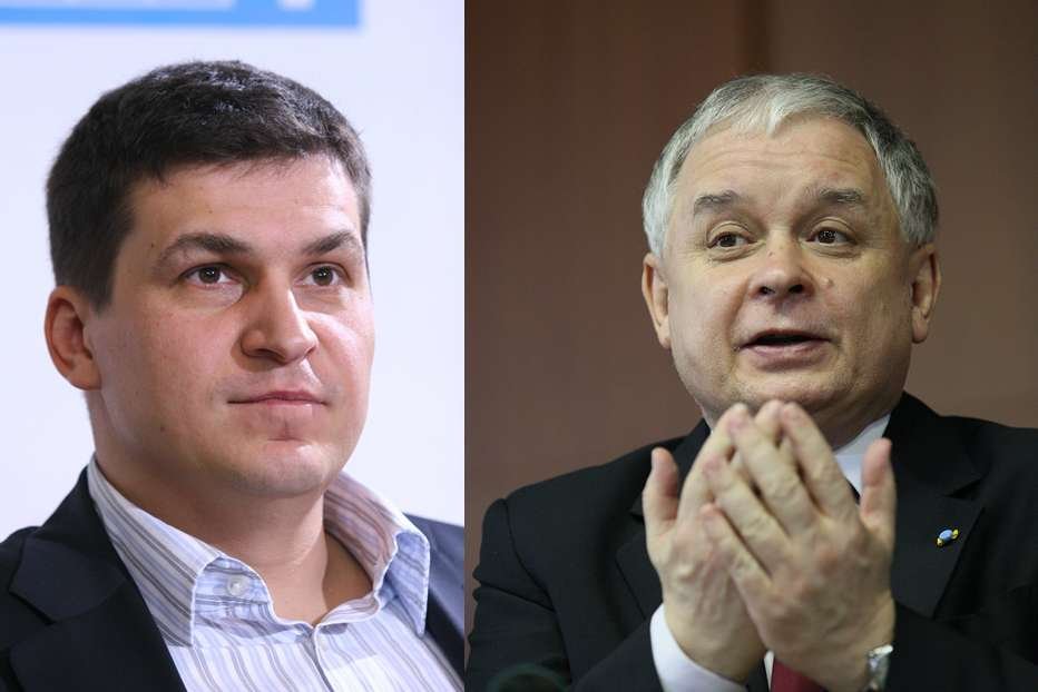 Po lewej Robert Krasowski, po prawej Lech Kaczyński.