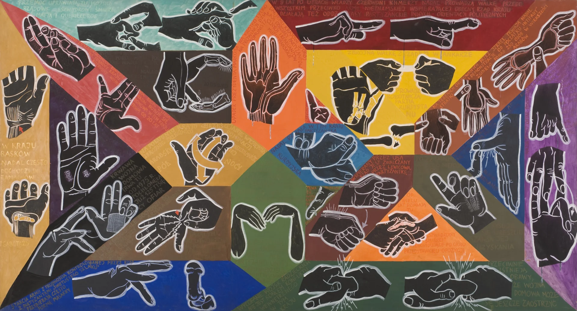 Marek Sobczyk, Gdzie jeszcze w Polsce się biją, 1988,  olej, płótno, 190 x 320 cm, Starak Collection, ©Marek Sobczyk