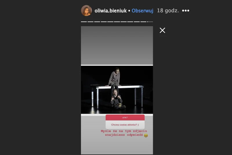 Oliwa Bieniuk przyznała, że chce zostać aktorką.