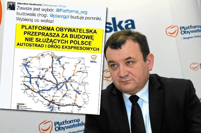 Według Stanisława Gawłowskiego PO budowała drogi a PiS pomniki.